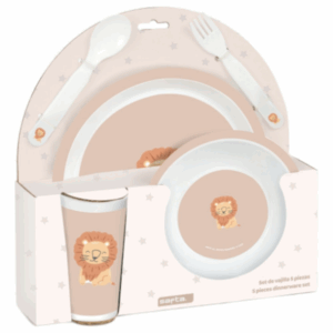 SET DE PLATOS, CUBIERTOS Y VASO - LEÓN